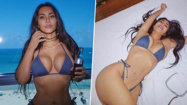 Kim Kardashian’s Post-Divorce Glow Up Is Massive, Stunner Shows Off Her Assets in a Blue Bikini (View Pics)