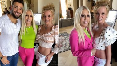 Britney Spears Meets Donatella Versace, Is the Designer Making the Singer’s Dreamy Wedding Dress? (View Pics)