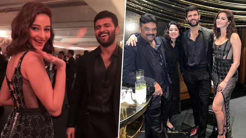 Charmme Kaur Captures ‘Liger Couple’ Vijay Deverakonda And Ananya Panday Conversing At Apoorva Mehta’s 50th Birthday Bash (View Pics And Video)