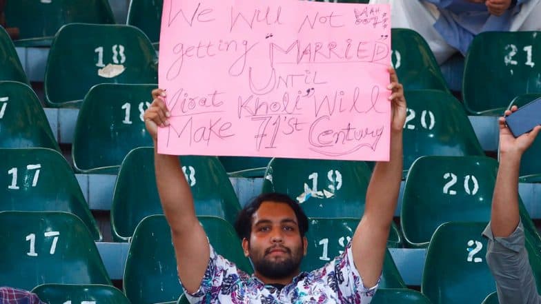 Virat Kohli Fan Spotted in Lahore’s Gaddafi Stadium During PAK vs AUS 3rd Test, Shares Special Message for Indian Cricket Star