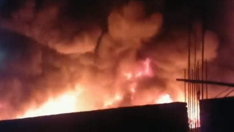 Kolkata: Massive Fire Breaks out at Godown in Tangra (Watch Video)