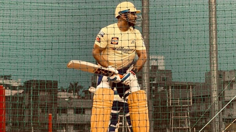 MS Dhoni Hits the Nets As CSK Stars Begin Training Ahead of IPL 2022 (See Pics and Video)