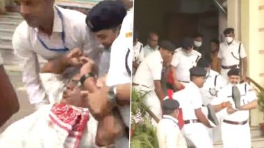 Bihar: Legislative Assembly Marshals Carry CPI MLAs Out of House For Creating Ruckus (Watch Video)