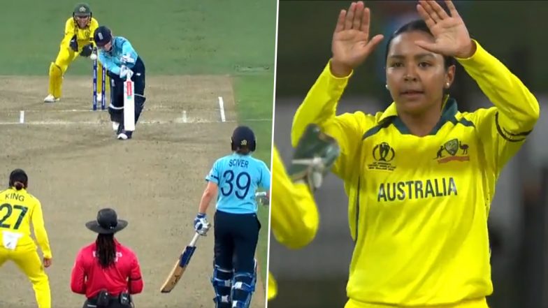 ICC Women’s World Cup 2022: Alana King Pays Tribute to Shane Warne With Tammy Beaumont’s Dismissal During Australia vs England Match (Watch Video)