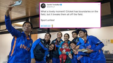 Sachin Tendulkar Lauds Indian Team’s Gesture of Playing With Pakistan Captain Bismah Maroof’s Daughter After IND vs PAK CWC 2022 Clash