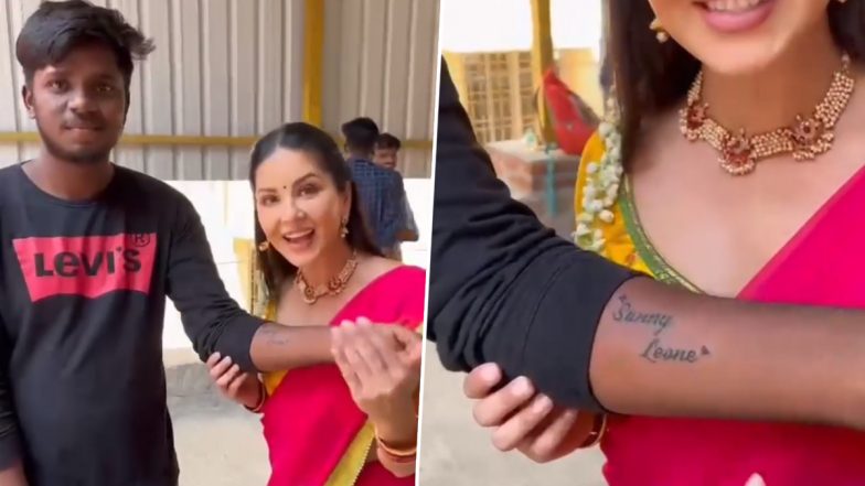 Sunny Leone’s Fan Gets A Tattoo Of Her Name On His Forearm, Actress Thanks Him And Says ‘Good Luck Finding A Wife’ (Watch Video)