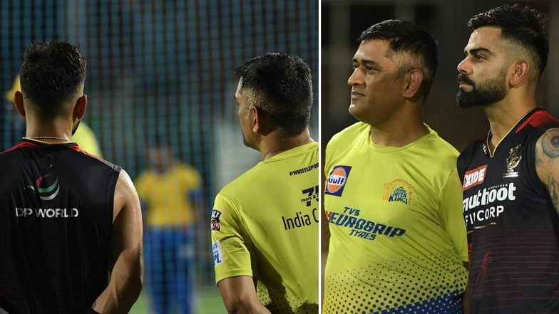 Virat Kohli, MS Dhoni Meet Each Other During Training Ahead of IPL 2022 (See Pics)
