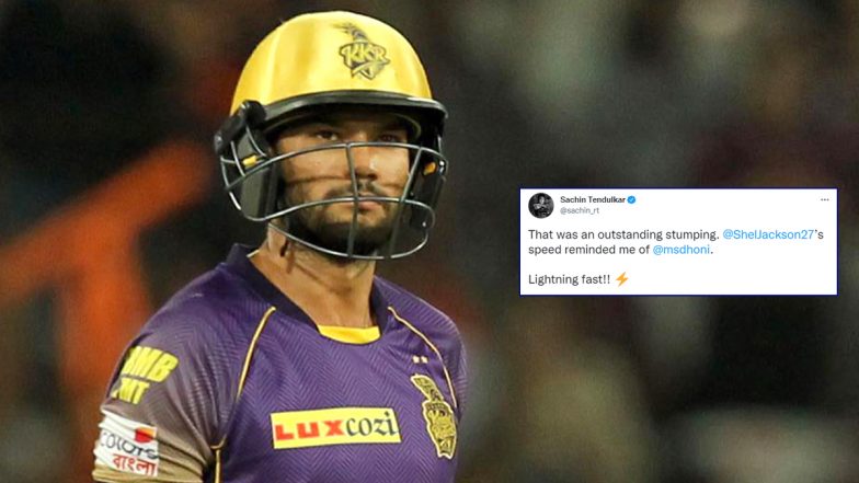 IPL 2022: Sachin Tendulkar Lauds KKR’s Sheldon Jackson for Quick Stumping Against CSK, Writes, ‘Reminded Me of MS Dhoni’