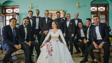 Anusha Dandekar Shares New Pictures From Shibani Dandekar-Farhan Akhtar’s Wedding, Poses With the Boys in a White Lehenga (View Pics)