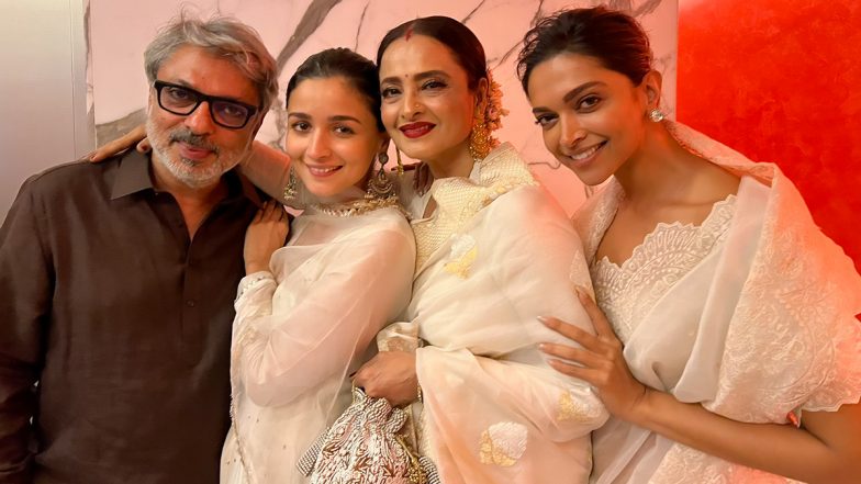 Gangubai Kathiawadi: Alia Bhatt, Deepika Padukone and Rekha Glow in White at Sanjay Leela Bhansali’s Film Screening; View Viral Pic!