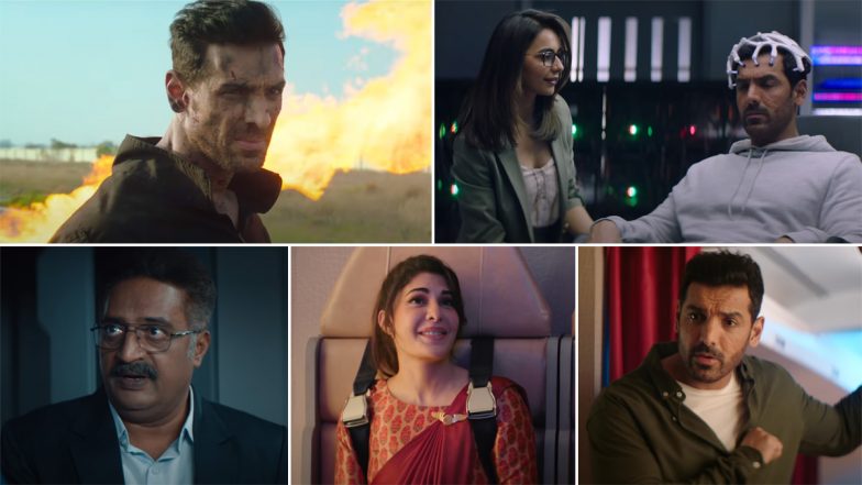 Attack Trailer 2: John Abraham, Rakul Preet Singh, Jacqueline Fernandez’s Upcoming Film Is Power-Packed With Thrilling Action Sequences (Watch Video)