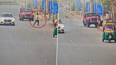 Delhi Shocker: Speeding SUV Runs Over Pedestrian on Busy Junction; Horrific Accident Caught on Camera (Watch Video)