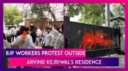 BJP Workers Protest Outside Arvind Kejriwal's Residence, Vandalise Gates, Barricades