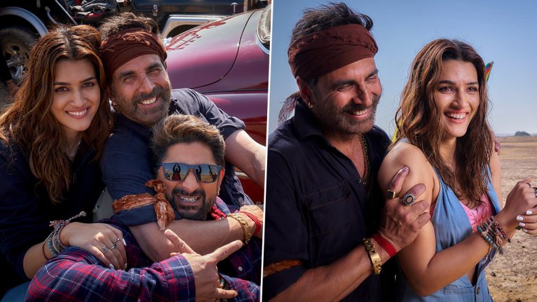 Bachchhan Paandey: Kriti Sanon Goes Down the Memory Lane as She Shares ‘BTS Dump’ Featuring Co-Stars Akshay Kumar and Arshad Warsi!