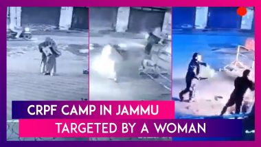 CRPF Camp In Jammu Targeted By A Woman, CCTV Captures Her Hurling A Bomb At The Gates