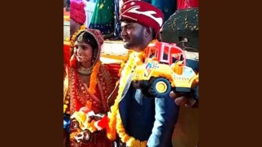 Bulldozer Toy Given As Gifts at Mass Marriage Function in Uttar Pradesh's Prayagraj