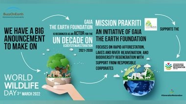 Business News | Gaia the Earth Foundation Recognized as an Actor for the UN Decade on Ecosystem Restoration 2021-2030