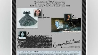 Business News | The Arts Family (TAF), London Announces Winners of First Edition of TAF Emerging Artist Award - South Asia 2021-22
