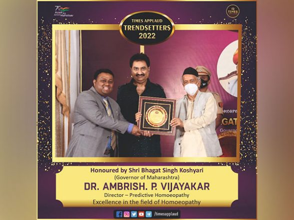 Business News | Dr. Ambrish Vijayakar Gets Conferred with Award of Trendsetter 2022 for His Contribution to Homeopathy - Vimarsana News