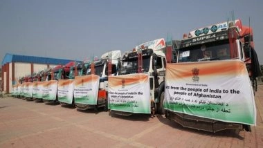 World News | India Sends Fourth Consignment of 2,000 MTs of Wheat to Afghanistan