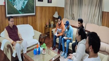 India News | CM Dhami Meets Indian Student Returnees from Ukraine in Delhi, Enquires About Their Well-being