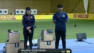 Sports News | ISSF World Cup: Rhythm, Anish Win Gold on Final Day in Cairo as Indian Shooters Top Medals Tally