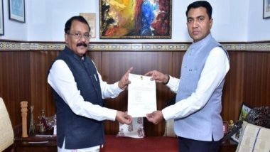 India News | Ahead of Oath, Pramod Sawant Hands over List of Ministers to Goa Governor