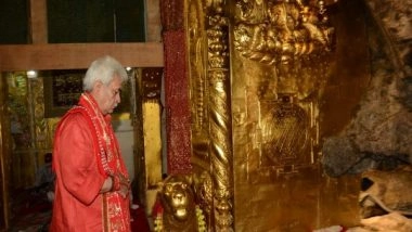 India News | J-K: LG Pays Obeisance, Reviews Arrangements by Mata Vaishno Devi Shrine Board for Upcoming Navratri