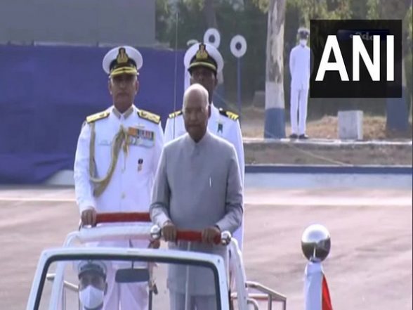 India News | Ram Nath Kovind Presents 'President's Colour' to INS Valsura - Vimarsana News