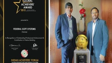 Business News | Federal Soft Systems is Recognized as Global Achievers by Indian Achievers Forum