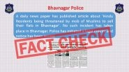 Hindu Residents Threatened by Mob of Muslims To Sell Their Flats in Bhavnagar? Here&rsquo;s a Fact Check of the Fake News Going Viral
