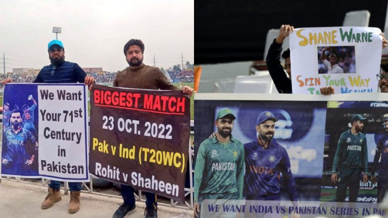 Virat Kohli Posters During PAK vs AUS 1st Test Go Viral With Pakistani Fans Showing Love for Indian Star Batter (See Pics)