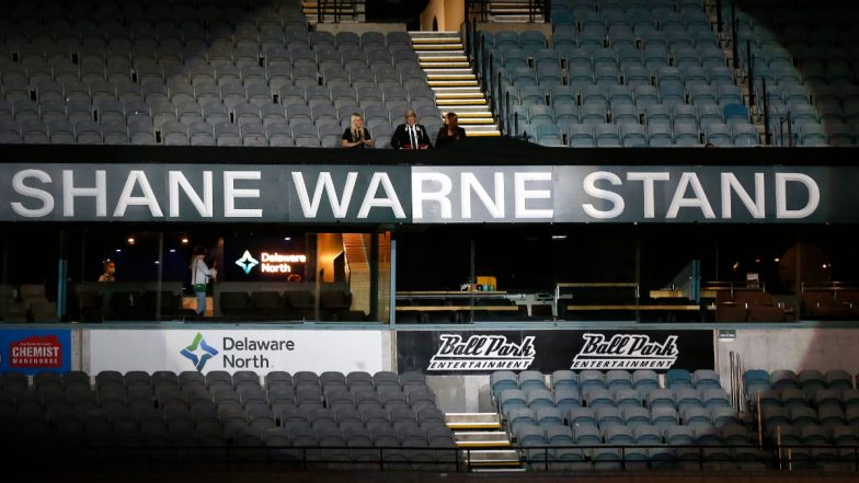 Shane Warne Stand Unveiled at Melbourne Cricket Ground During Memorial Service for Australian Legend (See Pics)