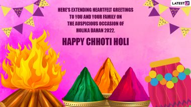 Holika Dahan HD Photos & Choti Holi 2022 Wallpapers: Wish Happy Holi With WhatsApp Messages, Facebook Status, GIF Greetings, SMS and Quotes to Family and Friends