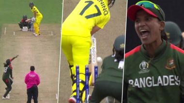 Australia vs Bangladesh, ICC Women’s World Cup 2022: Salma Khatun Knocks Back Meg Lanning’s Off-Stump To Leave Aussie Skipper Stunned (Watch Video)