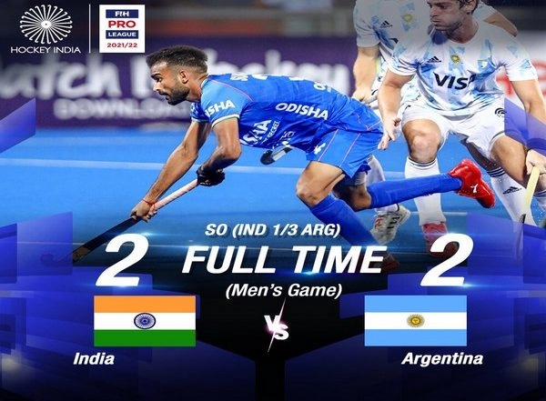 Sports News | FIH Pro League: India Lose to Argentina in Shootout After the Match Ended 2-2 in Full-time
