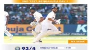 Sports News | Ind Vs SL, 2nd Test (D/N): Visitors Wreak Havoc on Hosts as Top-order Comes a Cropper (Tea, Day-1)