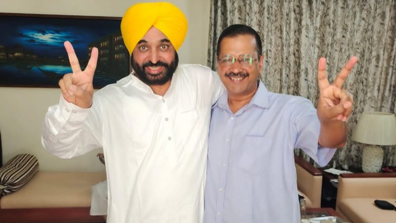 Punjab Assembly Election Results 2022: Arvind Kejriwal Shares Picture With Bhagwant Mann in Victory Tweet (See Pic)