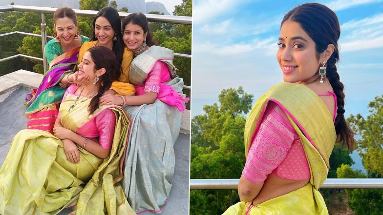 Janhvi Kapoor Opts for a Six-Yard As She Marks Her 25th Birthday in Tirupati With Her Girl Gang (View Pics)