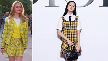 BLACKPINK’s Jisoo Takes You Back in Time As She Channelises Cher From Clueless in a Chequered Outfit at Paris Fashion Week 2022 (View Pics)