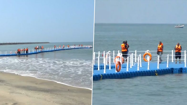 Kerala: State Tourism Department Sets Up Floating Bridge at Beypore Beach in Kozhikode