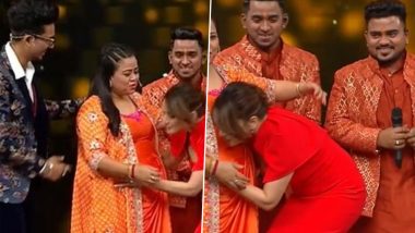 Madhuri Dixit Kisses Preggers Bharti Singh’s Baby Bump on Hunarbaaz (Watch Video)