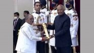 Padma Awards 2022: President Ram Nath Kovind Confers Padma Vibhushan Awards to Prabha Atre, Late Kalyan Singh