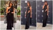 Priyanka Chopra Dazzles in Black Saree at Pre-Oscars Event, Speaks About Her Daughter During Speech (View Pics and Videos)