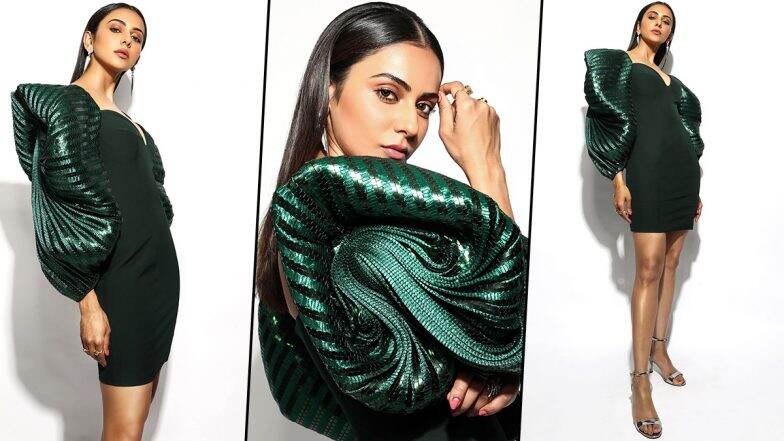 Rakul Preet Singh Looks Glamorous in a Shimmery Green Dress With Dramatic Sleeves For Her Latest Photoshoot (View Pics)