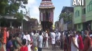 India News | Devotees Take Part in Chariot Procession to Celebrate Maha Shivaratri in Rameswaram