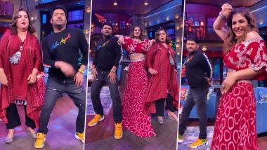 Raveena Tandon Dances to Her Iconic Song ‘Tip Tip Barsa Paani’ On The Kapil Sharma Show (Watch Viral Video)