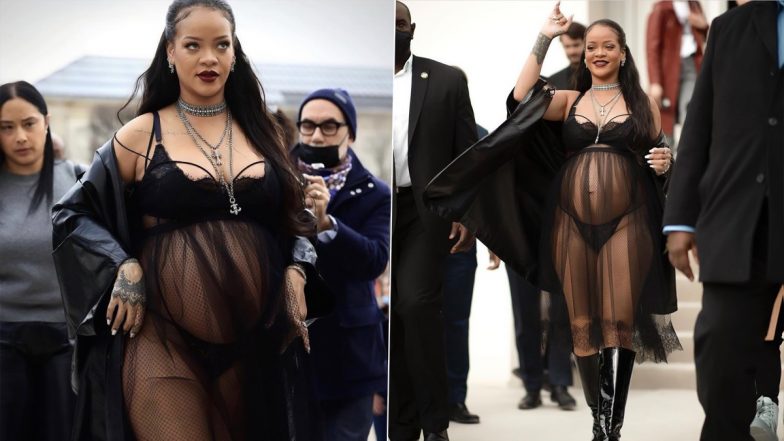 Rihanna Opts For the Sexiest Maternity Look in Sheer Lingerie and  Boots To Attend Paris Fashion Week 2022 (View Pics)