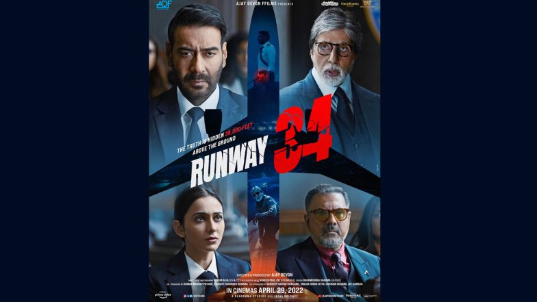 Runway 34 Teaser Starring Amitabh Bachchan, Ajay Devgn and Rakul Preet Singh To Be Out On March 15 (View Poster)