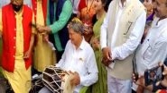 India News | On Holi, Harish Rawat Tries His Hands at Playing 'dholak'